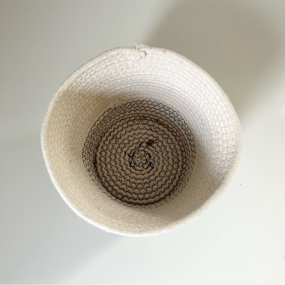 Neutral Boho Style Woven Storage Basket - Picture 3 of 5